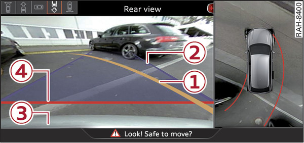 Fig. 182 Infotainment display: Approaching a parking space