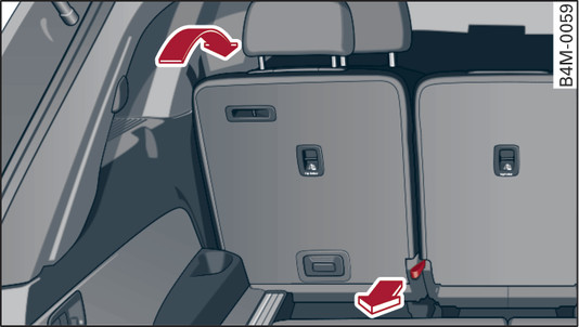 Fig. 66Segunda fila de asientos: Abatir el asiento