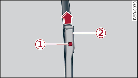 Fig. 56Smontaggio delle spazzole tergicristallo