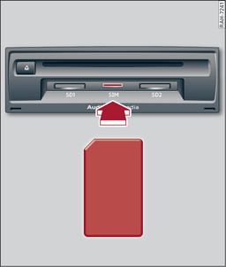 Fig. 224Inserimento della scheda SIM, dimensione originale di una scheda Mini SIM