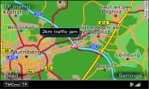 Displaying TMC/TMCpro traffic message on the map