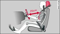 Adjust seat and sit in correct position