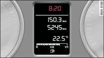 Instrument cluster: Example for time display