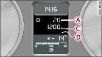 Display: Example of a service interval display