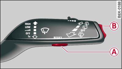 Windscreen wiper lever: On-board computer controls