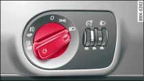 Dashboard: Light switch with headlight range control
