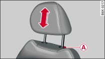 Front seat: Adjusting and removing/installing head restraint