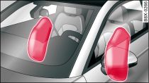 Side airbags in inflated condition