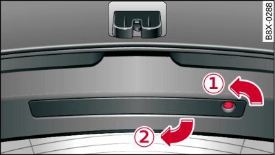 Warning triangle fitted inside boot lid
