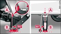 Changing a wheel: Jack with detail view (example)