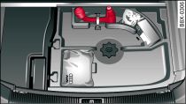 Luggage compartment: Ball joint for towing bracket (example)