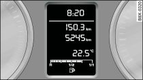 Instrument cluster: Display without driver information system