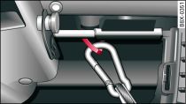 Towing bracket with safety cable (example shows safety cable attached)