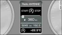 Combiné d'instrument avec système d'information du conducteur : moteur coupé (phase stop)