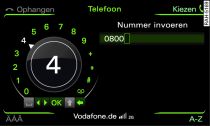 Telefoonnummer via het cijferscherm ingeven