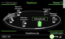 De mobiele telefoon is aan de mobiele-telefoonvoorbereiding gekoppeld