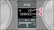 Display: Voorbeeld van een service-intervalindicatie