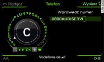 Wprowadzanie numeru telefonu za pomocą edytora znaków, liter