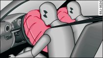 Airbags frontais insuflados