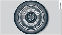 Compact temporary spare wheel (example)