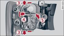 Securing tabs between bulb carrier and rear light