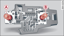 Position of the bulbs on the bulb carrier (example for inner left rear light)