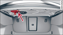 Luggage compartment (A3 Saloon): Retaining hook (example)