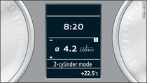 Instrument cluster: 2-cylinder mode display