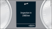 Instrument cluster: Service interval display (example)