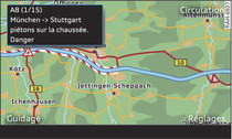 Affichage d'une information routire TMC/TMCpro sur la carte