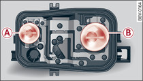 Position des ampoules sur le support d'ampoules (exemple: feu arrire gauche)