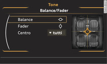 Impostazione Balance/Fader