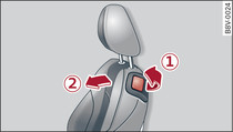 Bestuurdersstoel: Bedieningselementen van de instaphulp