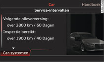 Beeldscherm voor MMI* in het dashboard: Service-intervalindicatie (voorbeeld)