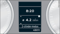 Instrumentenpaneel: Weergave 2-cilindermodus