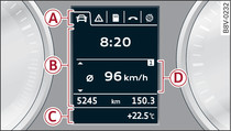 Painel de instrumentos: sistema de informação ao condutor (exemplo)
