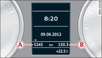 Instrument cluster: Mileage recorder and reset button