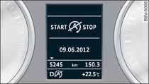 Kombiinstrument med frarinformationssystem: motor-Stop r fr tillfllet inte tillgngligt