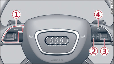 Controls on the multi-function steering wheel