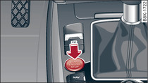 Centre console: START ENGINE STOP button