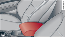 Armrest between driver's seat and front passenger's seat