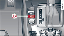 Section of centre console: Button for hold assist