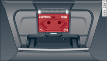 Rear centre console: 230 Volt Euro socket