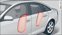Airbags laterales hinchados