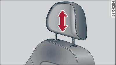 Asiento delantero: Ajustar el apoyacabezas