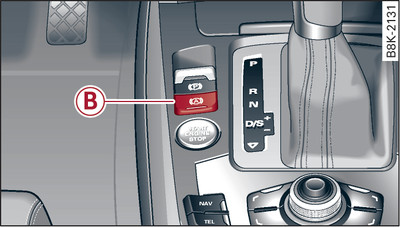 Deel van de middenconsole: Knop voor wegrijhulp