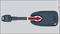 Colocar a chave do porta-moedas no adaptador