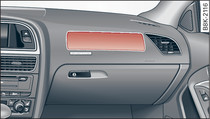 Painel de instrumentos: Airbag do passageiro