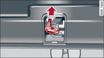 Фрагмент багажника: доступ к устройству аварийного отпирания