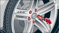 Колесо: колесные болты с защитными колпачками